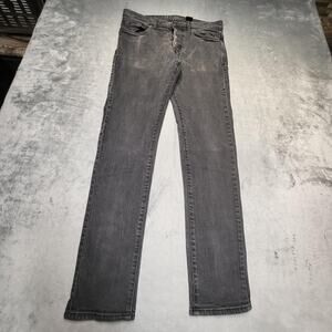&Denim Jeans Mens 32x32 Gray Slim Skinny Stretch Denim Button Fly Slim Fit